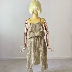 Robbi & Nikki Yellow Print Midi Dress SZ S